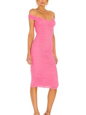 Majorelle Tabitha Bubblegum Pink Ruched Midi
Dress Size Extra Small XS
